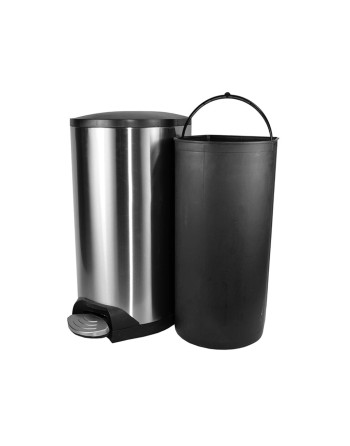 GLOBE Step On Container Stainless Steel With Soft Close Lid - 40 L - [Cleaning Supplies Canada Discounts] - 9684 - [DefendUse.co