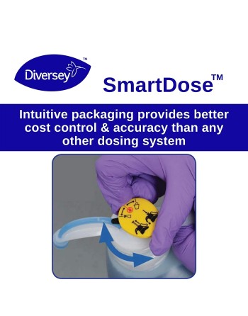 Diversey 95122613 Stride Smart Neutral Cleaner, Floor Cleaner, Citrus, 1.4 L/1.48 U.S. Qt (Case of 2) - [DefendUse.com] - 951226