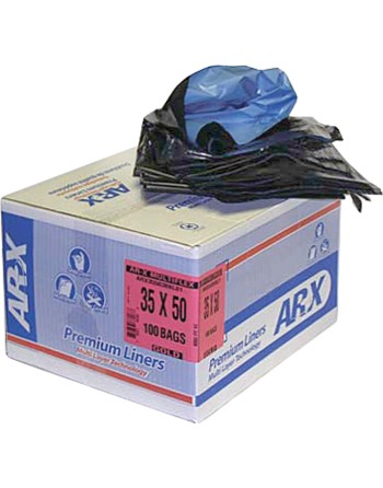 Arx-Multiflex® Premium Liners, 3X Strong, 42" x 48", 100 /Pkg., Black - 1 - ARX424838BL01 - 
