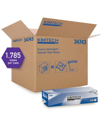 Kimberly-Clark 34743 Kimtech™ Science Delicate Task Wipers, 3-Ply, 15/Case, 1,500/Case - [DefendUse.com] - 34743 - Kimtech®