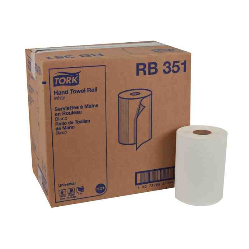 Tork® Universal Hardwound Paper Roll Towel, 1-Ply, White, 350'/Roll, 12 Rolls/Case - [Cleaning Supplies Canada Discounts] - RB35