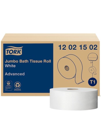 Tork® Advanced Jumbo Bath Tissue Roll, 2-Ply, 100% Recycled Fibre, 1600'/Roll, 6 Rolls/Case - [Cleaning Supplies Canada Discount