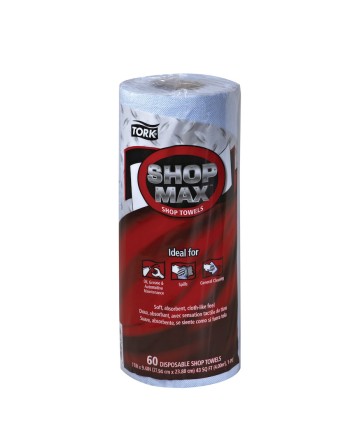 Tork® Advanced ShopMax™ Wiper Roll Towel, 1-Ply, Blue, 60 Sheets/Roll, 30 Rolls/Case - [Cleaning Supplies Canada Discounts] - 45