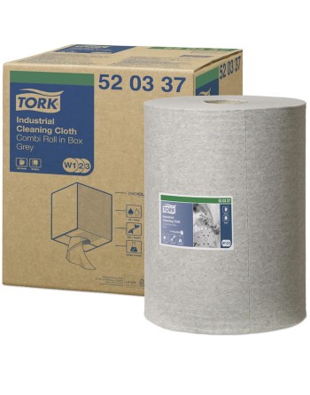 Tork® Industrial Cleaning Cloth, Centrefeed Maxi Roll Wiper, Grey, 500 Sheets/Roll, 1 Roll/Case - [Cleaning Supplies Canada Disc