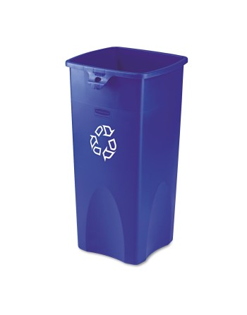 Rubbermaid FG356973BLUE Untouchable 23 Gallon Blue Square Recycling Container - [Cleaning Supplies Canada Discounts] - FG356973B