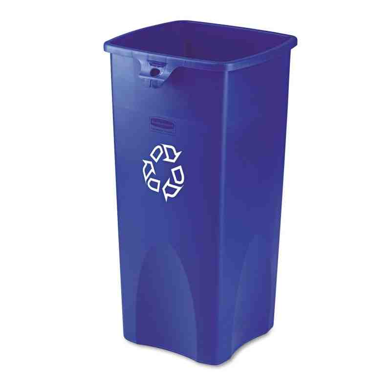 Rubbermaid FG356973BLUE Untouchable 23 Gallon Blue Square Recycling Container - [Cleaning Supplies Canada Discounts] - FG356973B