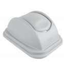 Rubbermaid 1829409 Untouchable 41 Qt. / 10.25 Gallon Gray Rectangular Soft Wastebasket Dome Swing Lid - [Cleaning Supplies Canad