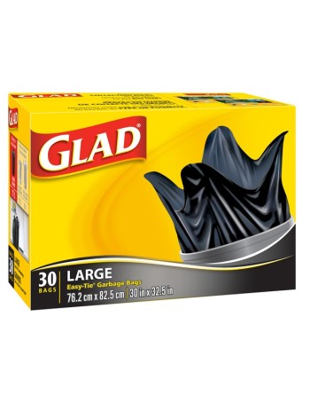 GLAD Garbage bags 30" x 33"- Box of 30, Case of 240 - 1 - 10067489118371 - GLAD GLAD Garbage bags 30" x 33"- Box of 30, Case of 