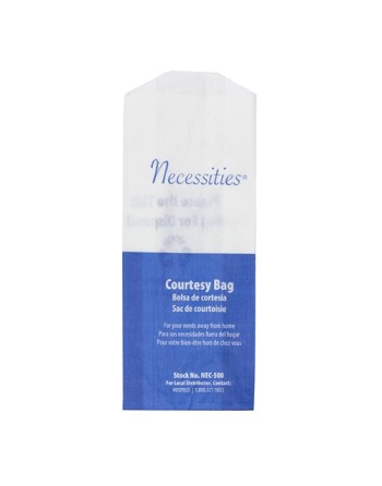 HOSPECO Necessities® Courtesy Sanitary Receptacle Bags Printed White, Case of 500 - [Cleaning Supplies Canada Discounts] - NEC-5