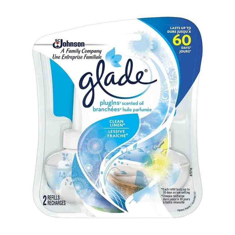 SC JOHNSON  Glade® PlugIns® Scented Oil Refills, Clean Linen®, Cartridge, Pack of 2, Case of 6 - 1 - 10062300841018 - SC JOHNSON