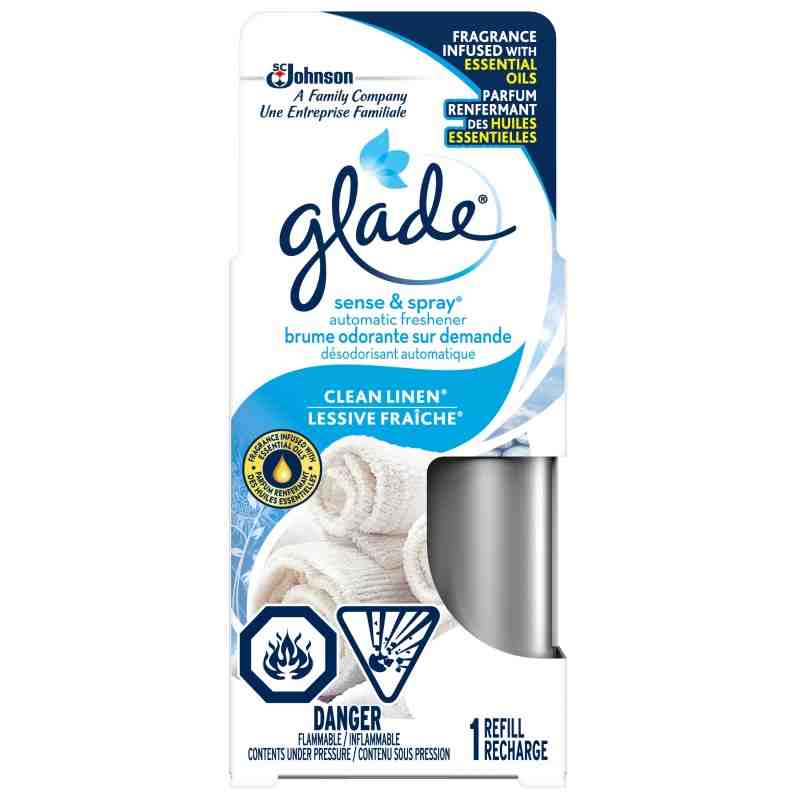 SC JOHNSON  Glade® Sense & Spray® Air Freshener Refill, Clean Linen®, Cartridge Format: 12.2 g, Case of 10 - 1 - 10062300702470 