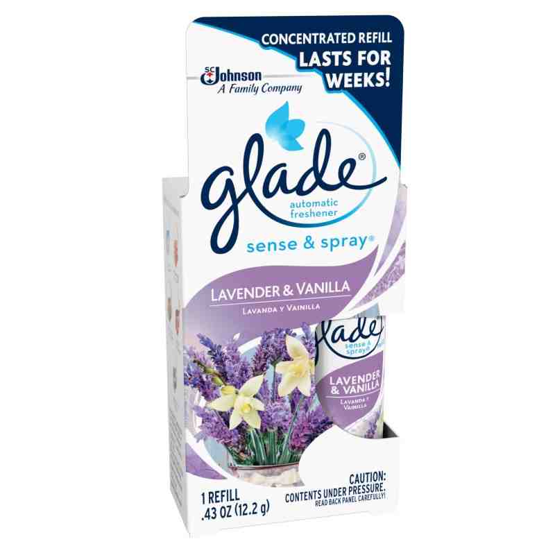 SC JOHNSON  Glade® Sense & Spray® Air Freshener Refill, Lavender & Vanilla, Cartridge Format: 12.2 g, Case of 10 - 1 - 100623007