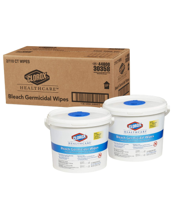 CLOROX 30358 Healthcare® Disinfecting Bleach Wipes, 110 Count, Case of 2 - [DefendUse.com] - 30358 - Clorox® Cleaning & Disinfec