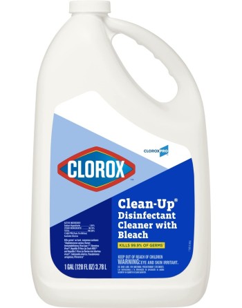 CLOROX 01172 Clean-Up® with Bleach Surface Disinfectant Cleaner, Jug, 3.78 L, Case of 4 - [DefendUse.com] - 01172 - Clorox® Clea