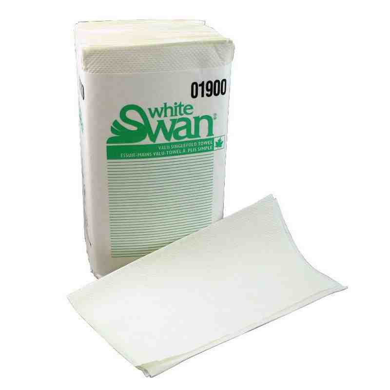 Kruger 01900 White Swan® Singlefold Towel, 1-Ply, White, 16 Packs/Case, 250 Sheets/Pack, Made in Canada - [DefendUse.com] - 0190