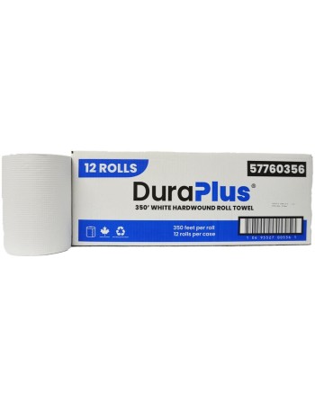 DuraPlus® Hardwound Paper Towel, White, 350', 12 Rolls/Case, Made in Canada - [DefendUse.com] - DP0356 - DuraPlus®
