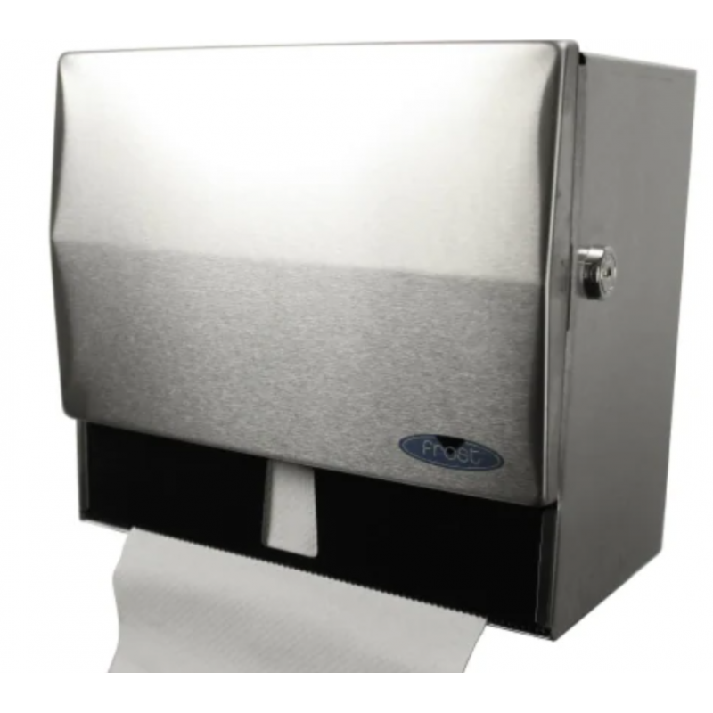 FROST Multi-Fold Towel Dispenser, Combo Roll & Single Fold w/Lock, Stainless Steel - [Cleaning Supplies Canada Discounts] - 103-