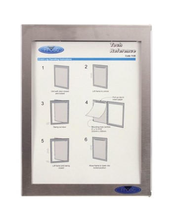 FROST  Event Log Holder Height: 12-1/4" Width: 9-1/2" Material: Stainless Steel Depth: 0.45" - [Cleaning Supplies Canada Discoun