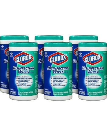 CLOROX 01609 Disinfecting Wipes, Fresh Scent, 75 Count No. of Wipes: 75, Case of 6 - [DefendUse.com] - 01609 - Clorox® Cleaning 
