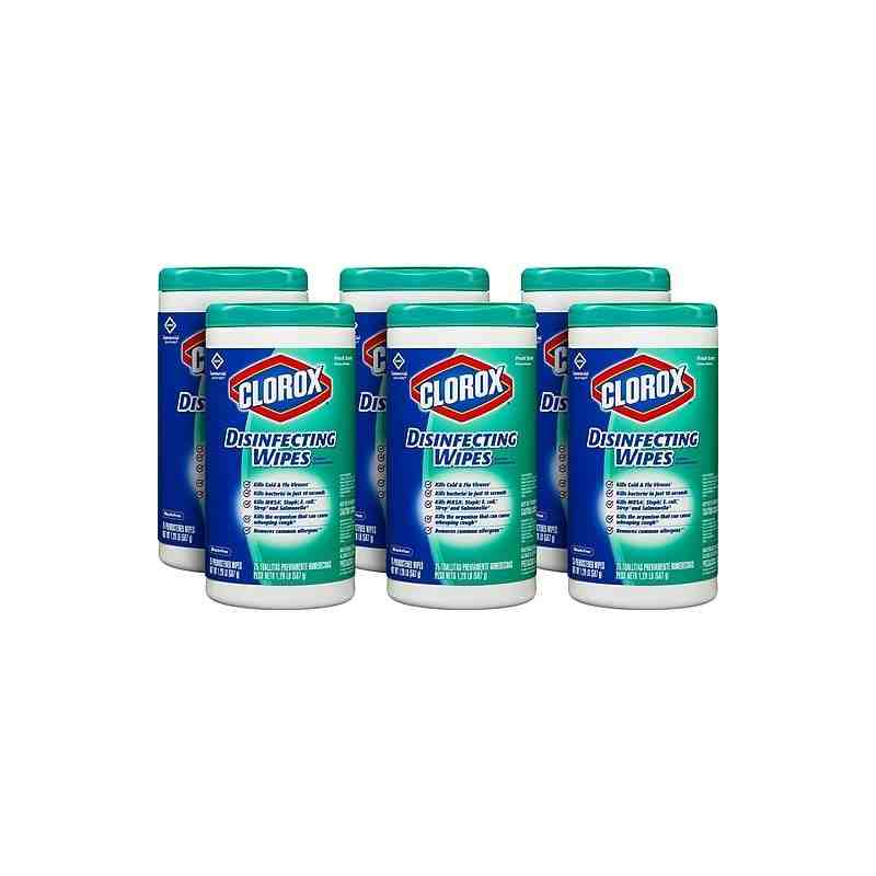 CLOROX 01609 Disinfecting Wipes, Fresh Scent, 75 Count No. of Wipes: 75, Case of 6 - [DefendUse.com] - 01609 - Clorox® Cleaning 