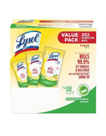 Lysol, Citrus Disinfecting Wipes, Value Pack, Case of 3, 84 Count - [Cleaning Supplies Canada Discounts] -  - [DefendUse.com]