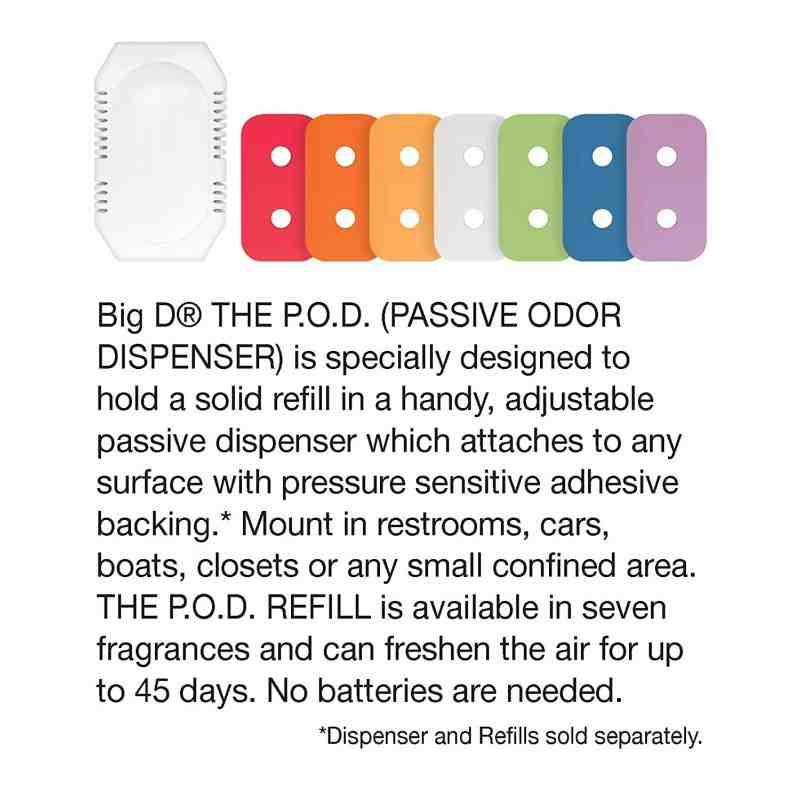 Big D 189 The P.O.D. Passive Odor Dispenser Refill, Sunburst Fragrance (Pack of 24) - [Cleaning Supplies Canada Discounts] - 189