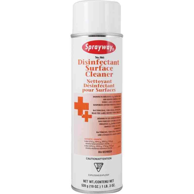 SPRAYWAY SW866 Disinfectant Surface Cleaner, Aerosol Can, 20 fl. oz., Case of 12 - [DefendUse.com] - SW866 - Sprayway