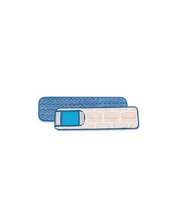 Rubbermaid FGQ41500BL00 HYGEN 18" Microfiber Damp Mop Pad with Scrubber, Case of 6