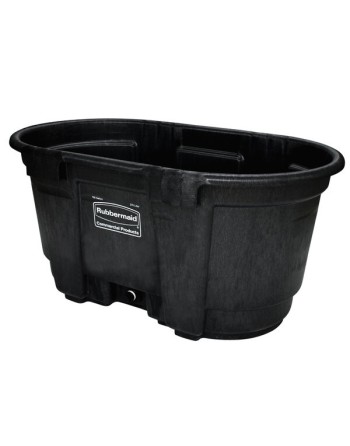 Rubbermaid FG424288BLA 100 Gallon Black Structural Foam Stock Tank with Oversized Drain Plug - [DefendUse.com] - FG424288BLA - M