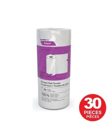 CASCADES  Pro Select™ Kitchen Towel Roll, Ply: 2 Sheets/Roll: 70 Sheet, Case of 30 - [DefendUse.com] - K070 - Cascades Tissue Gr