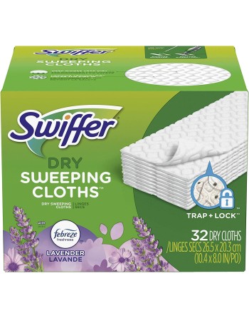 Swiffer Sweeper Dry Sweeping Pad, Febreze Lavender, 32 CT, Case of 4 - [DefendUse.com] - 37000-15849 - Swiffer® Cleaning Product