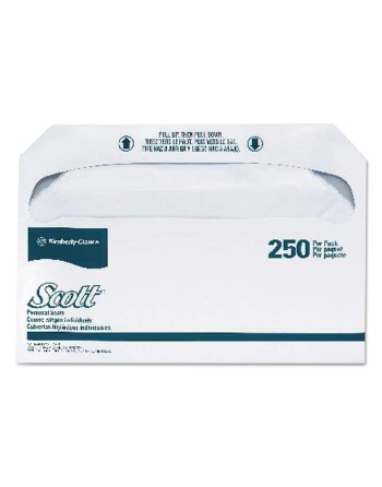 Kimberly-Clark 39000 Scott Essential Toilet Seat Cover, 14.5" W x 17.0" L, 250 Unit (Pack of 20) - [DefendUse.com] - 39000 - Toi