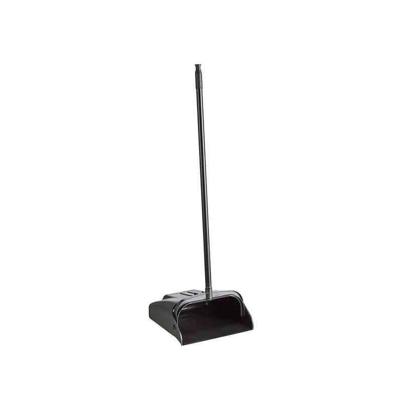 Continental 912BK-12 12" x 10" x 6" Black Lobby Dust Pan with 36 1/2" Handle - [DefendUse.com] - 912BK-12 - Continental Commerci