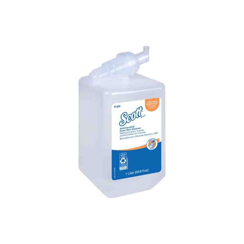 KIMBERLY-CLARK, Scott Control™ Antimicrobial Skin Cleanser, Foam, 1 L, Unscented, Case of 6 - [DefendUse.com] - 91554 - Scott®
