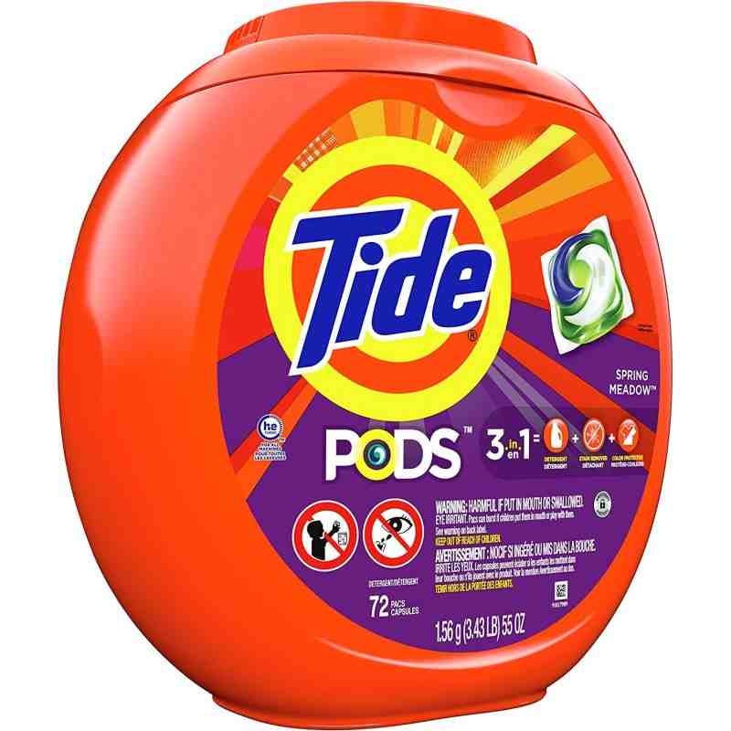Tide Detergent Pods, Spring Meadow Scent, 72 Pods/Pack, Case of 4 - [DefendUse.com] - 37000-50978 - Tide Liquid Laundry Detergen