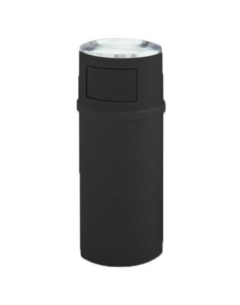 Rubbermaid FG818088BLA Ash/Trash Container w/Doors 25G - Black, 1/EA - [DefendUse.com] - FG818088BLA - Indoor/Outdoor Trash Rece