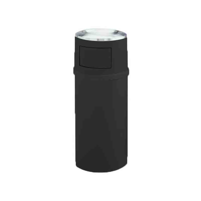 Rubbermaid FG818088BLA Ash/Trash Container w/Doors 25G - Black, 1/EA - [DefendUse.com] - FG818088BLA - Indoor/Outdoor Trash Rece