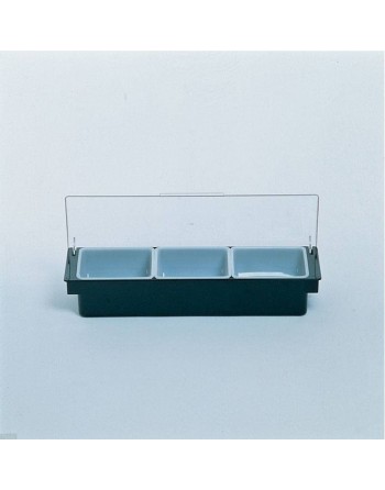 Rubbermaid FG289100BLA Condiment Dispenser with three 1 U.S. qt (.9 L) Inserts - [DefendUse.com] - FG289100BLA - Totes / Bins