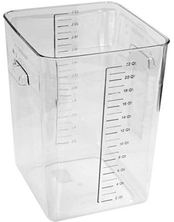 Rubbermaid FG632200CLR 22 Qt. Clear Square Food Storage Container with Liter and Qt. Gradations - [DefendUse.com] - FG632200CLR 