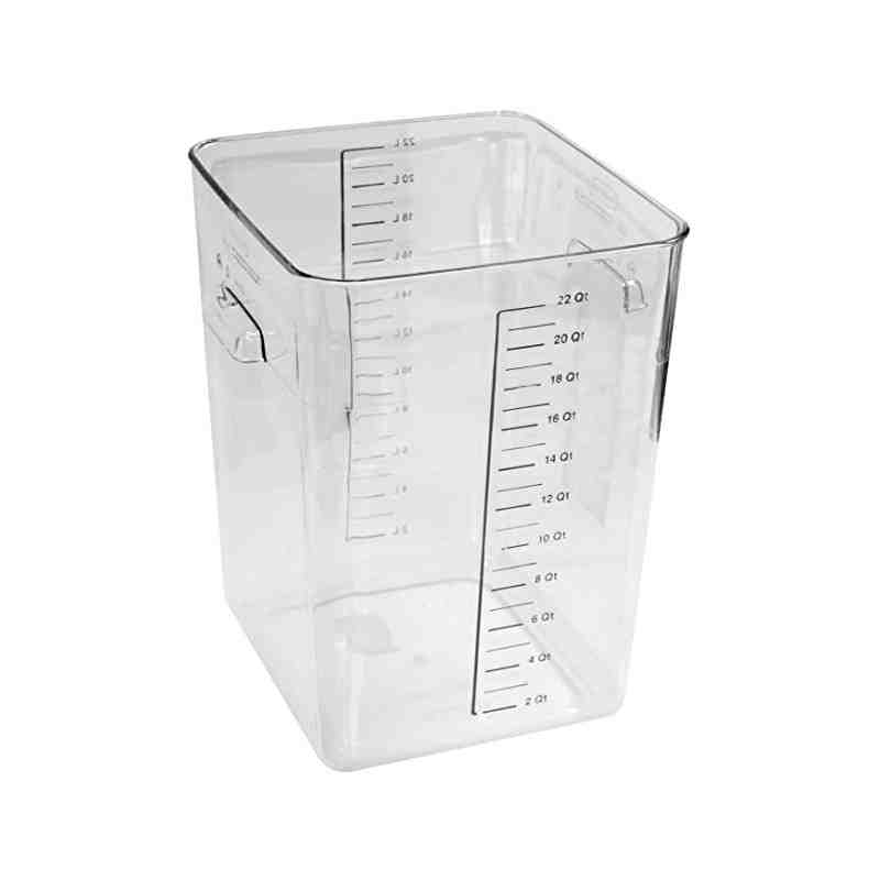 Rubbermaid FG632200CLR 22 Qt. Clear Square Food Storage Container with Liter and Qt. Gradations - [DefendUse.com] - FG632200CLR 