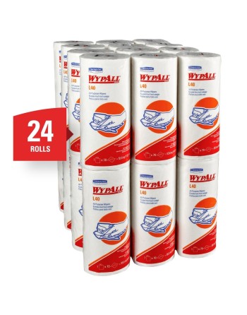 WypAll® L40 Towel Small Roll, White, 24 Packs/Case, 70 Sheets/Pack - [DefendUse.com] - 05027 - WypAll® Industrial L40 Wipes