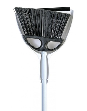 Mars Angle Broom, Blue/Black, 48" Handle, 9" Clip On Dust Pan - [DefendUse.com] - BA9900 - Cleaning Brooms
