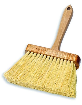 Rubbermaid FG9B4900YEL Masonry Brush with Hardwood Handle, Tampico Fill, 4-inch Trim Length, 11.5-inch Length, Yellow - [DefendU