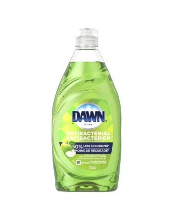 Dawn Ultra Antibacterial Dishwashing Liquid Dish Soap, Apple Blossom Scent, 473 ml, Case of 10 - [DefendUse.com] - 1003077200602