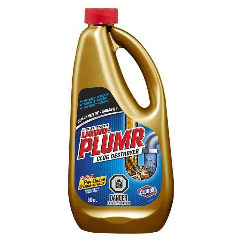 CLOROX 01811 Liquid Plumber and Clog Destroyer, Pipe Guard, Full Clog, Case of 9/900mL - [DefendUse.com] - 01811 - Clorox® Bathr