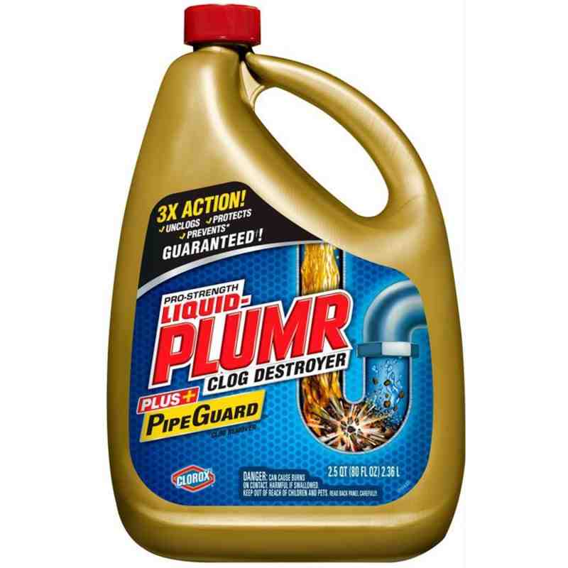 CLOROX 01165 Pro-Strength Liquid Plumber and Clog Destroyer, Pipe Guard, 2.37L. Case of 6/2.37L - [DefendUse.com] - 01165 - Clor