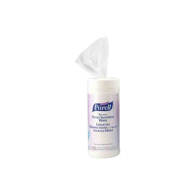 PURELL  Alcohol Hand Sanitizing Wipes, Canister Qty/Canister: 80 Wipes, Case of 12 - [DefendUse.com] - 9030-12-CAN00 - Purell Ha