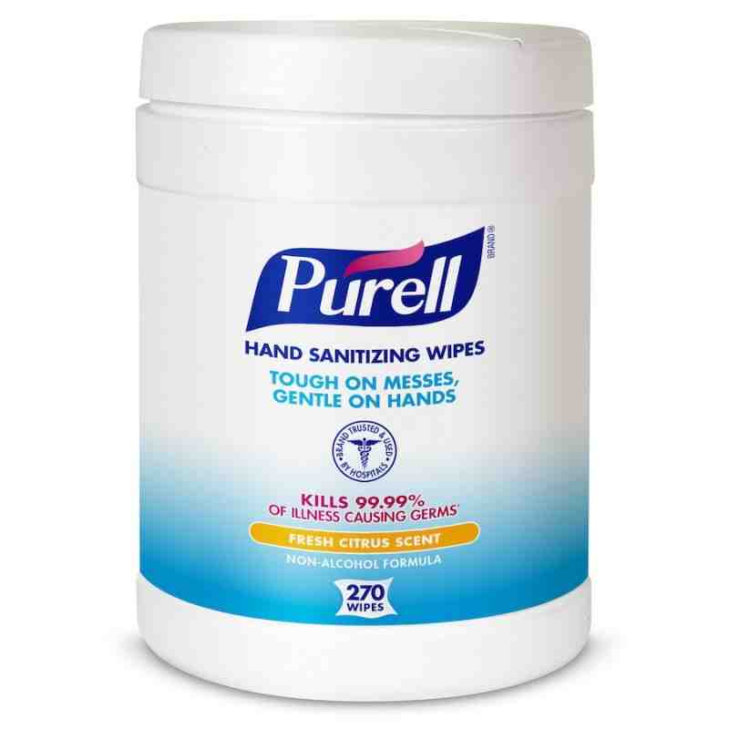 PURELL Hand Sanitizing Wipes, Fresh Citrus Scent, 270 Count Alcohol-Free, Case of 6 - [DefendUse.com] - 9113-06-CAN00 - Purell H