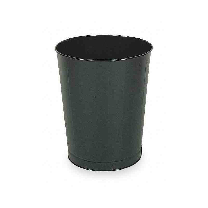 RUBBERMAID WB44BK Steel Open Top Round Wastebasket 44 QT-Black - [DefendUse.com] - WB44BK - Round Waste Container