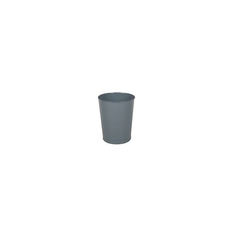 RUBBERMAID WB44GR Steel Open Top Round Wastebasket 44 QT, Grey - [DefendUse.com] - WB44GR - Round Waste Container